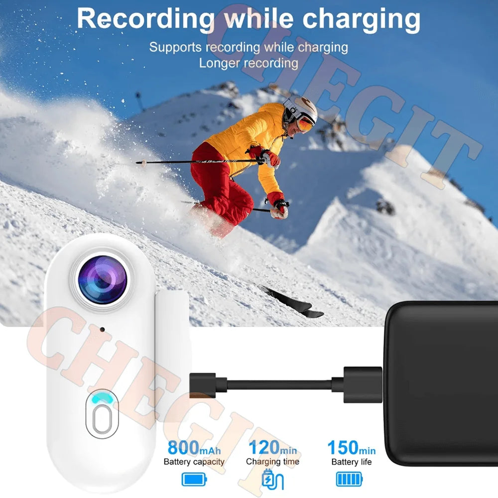 Mini caméra d'action 4K portable magnétique pour vlog, enregistreur corporel et pectoral, WiFi sans fil, étanche, pour casque, vélo et sports