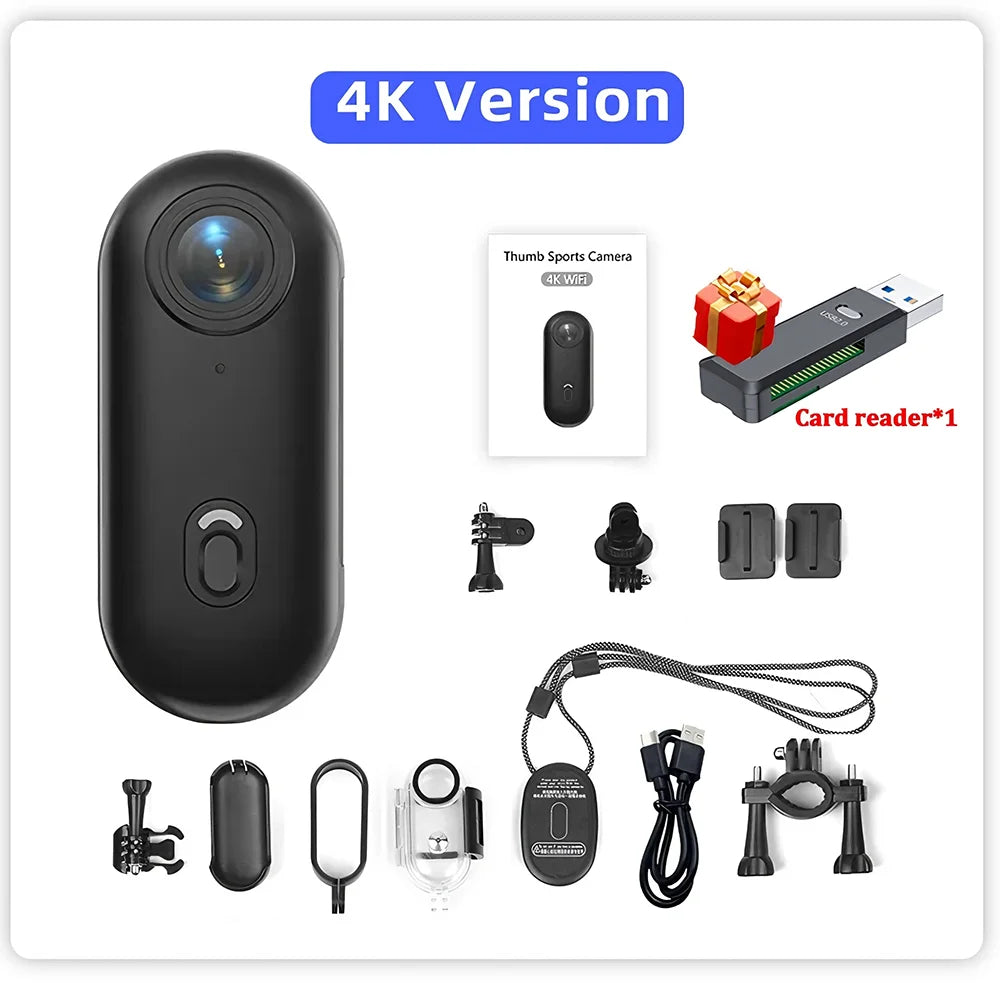 Mini caméra d'action 4K portable magnétique pour vlog, enregistreur corporel et pectoral, WiFi sans fil, étanche, pour casque, vélo et sports