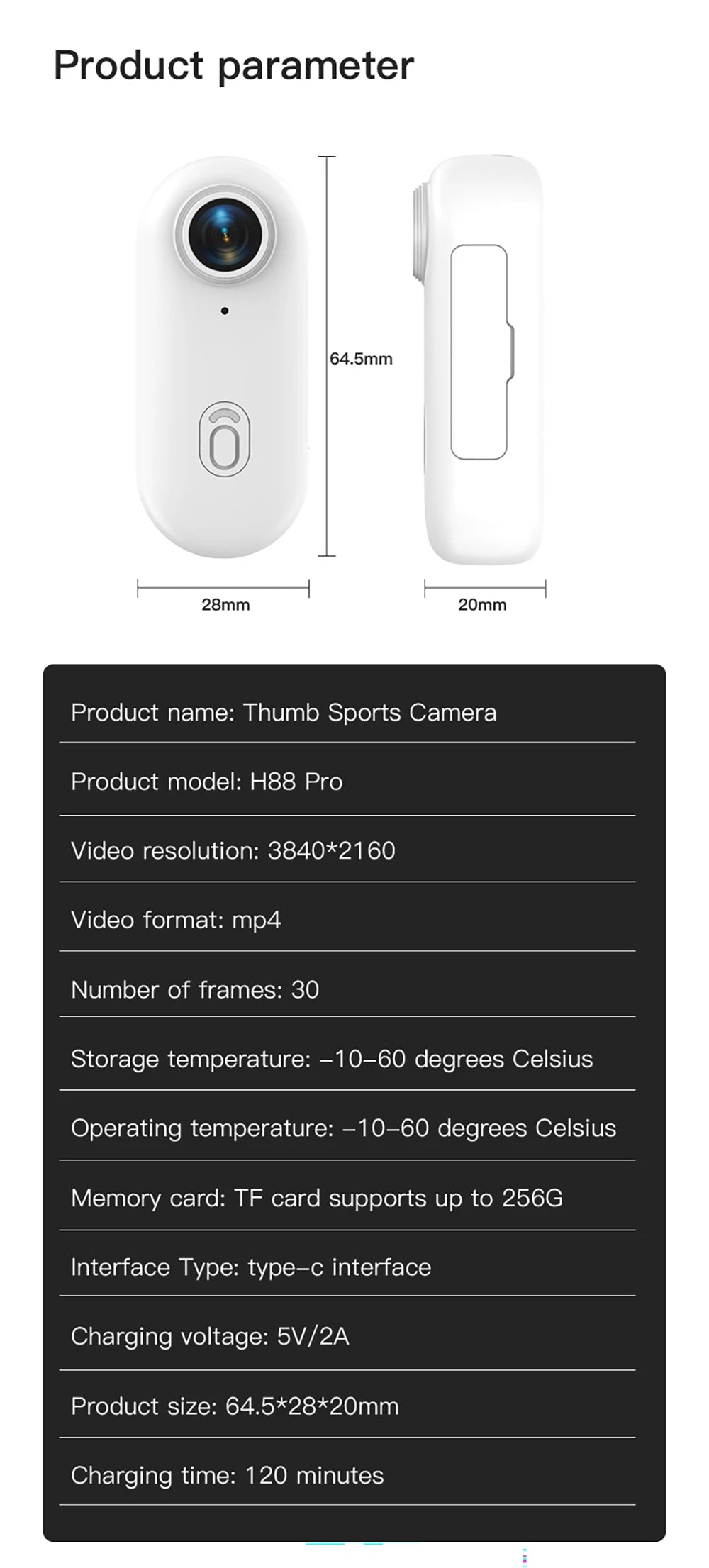 Mini caméra d'action 4K portable magnétique pour vlog, enregistreur corporel et pectoral, WiFi sans fil, étanche, pour casque, vélo et sports