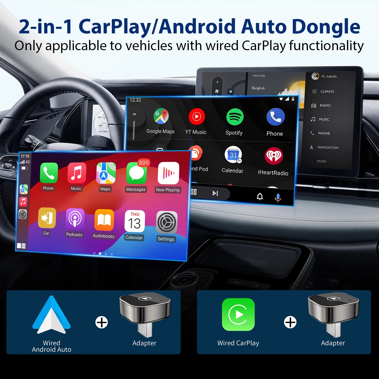 Clé CarPlay & Android Auto Sans Fil
