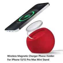 Support Magnétique de Bureau en Silicone – Station de Charge Sans Fil MagSafe pour iPhone 12 / 13 / 14 / 15 / 16 Pro