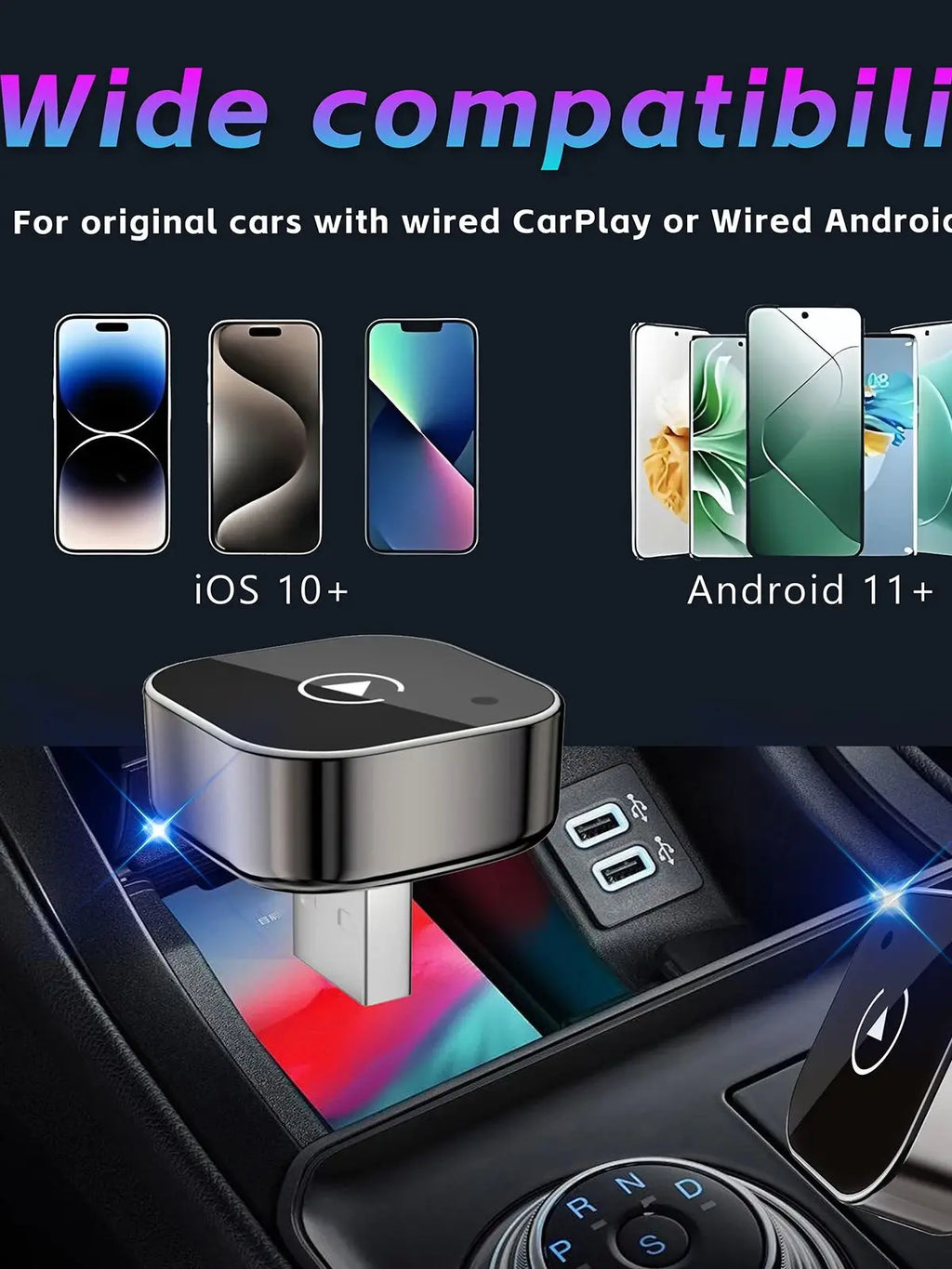 Clé CarPlay & Android Auto Sans Fil