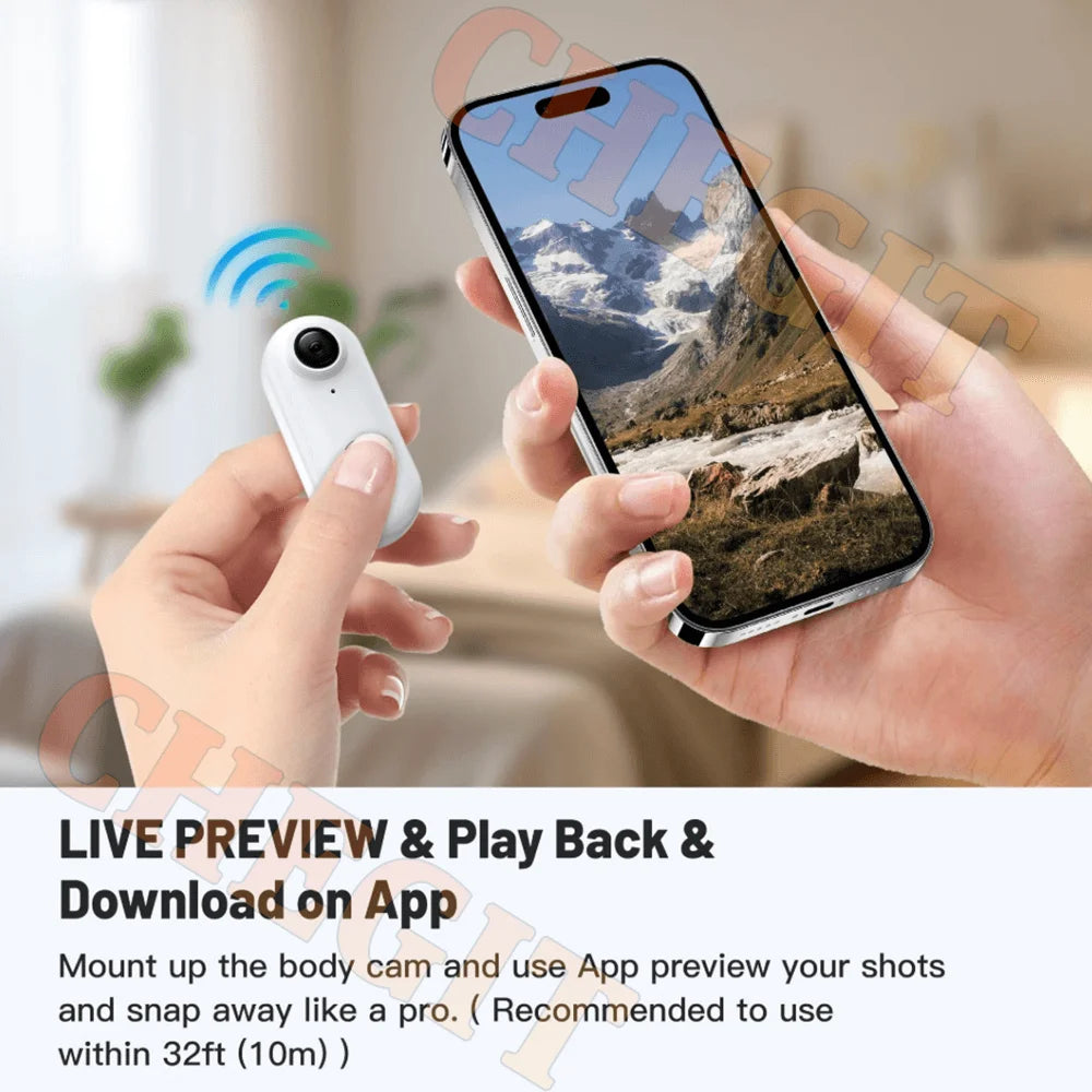 Mini caméra d'action 4K portable magnétique pour vlog, enregistreur corporel et pectoral, WiFi sans fil, étanche, pour casque, vélo et sports