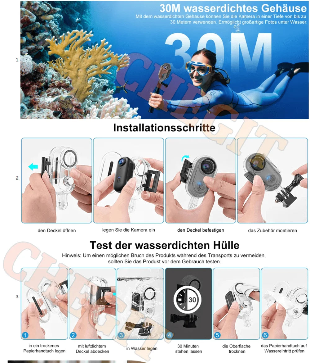 Mini caméra d'action 4K portable magnétique pour vlog, enregistreur corporel et pectoral, WiFi sans fil, étanche, pour casque, vélo et sports